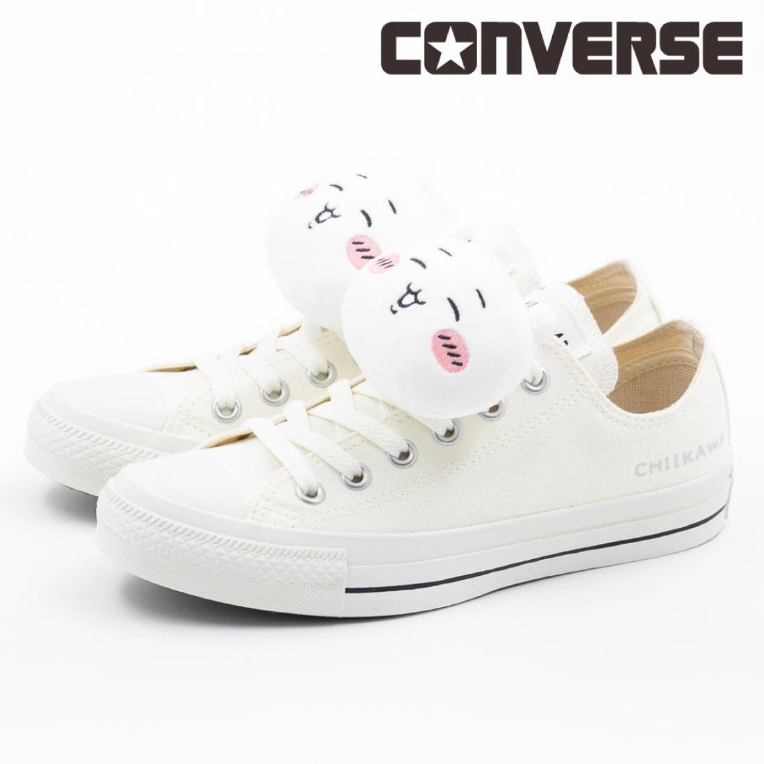 【日本限定】Chiikawa x Converse✨角色聯名帆布鞋|可拆公仔扣|潮流萌系必收!