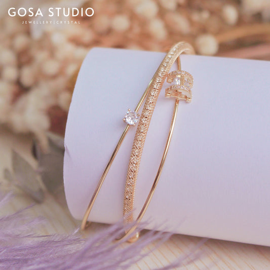 GB005 18K金 H字三層手鏈