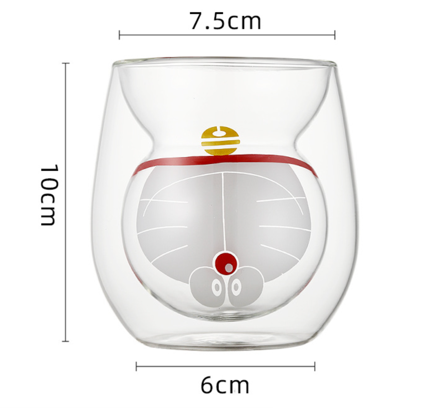【多啦A夢】雙層透明玻璃杯|冷熱兩用!平滑設計!
