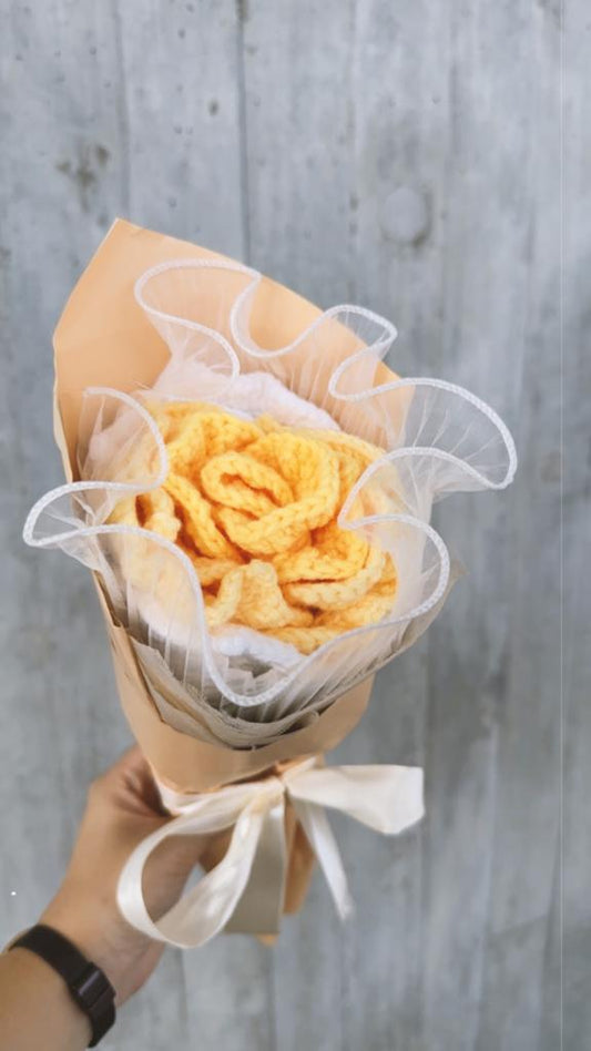 【Gobo x Beaming_Sunlight】本地全人手製作 - 大玫瑰(黃色)單支