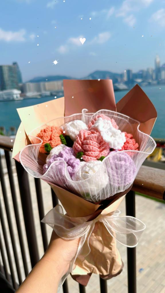 【Gobo x Beaming_Sunlight】本地全人手製作 - 紅/藍/粉玫瑰花束