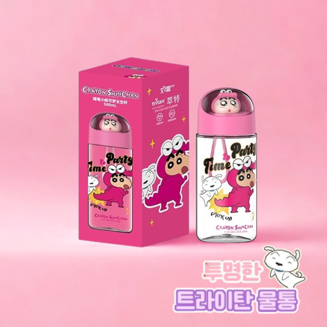 【韓國直運】 蠟筆小新太空艙水樽 500ml｜輕身耐用返學出街都啱用！