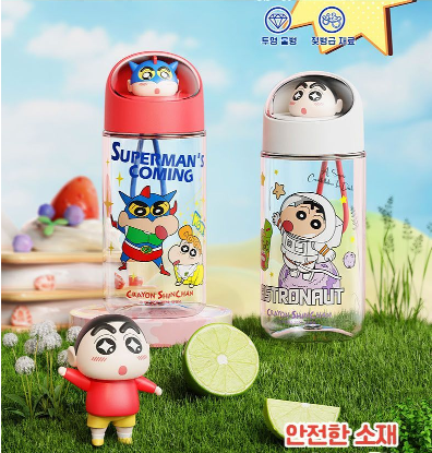 【韓國直運】 蠟筆小新太空艙水樽 500ml｜輕身耐用返學出街都啱用！
