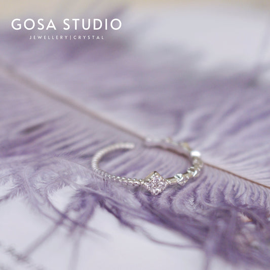 GR009 925純銀 碎石麻花戒指